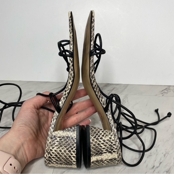 Marc Fisher Jacinda Lace Up Snake Heeled Sandal 8.5 M - Picture 5 of 13